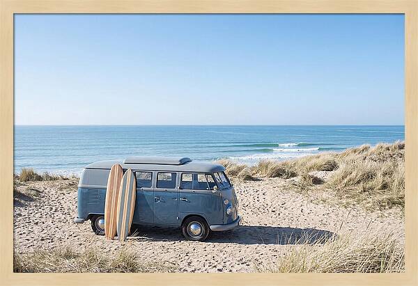 Classic Van By The Beach