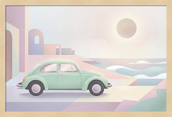 Classic Volkswagen Beetle By The Sea