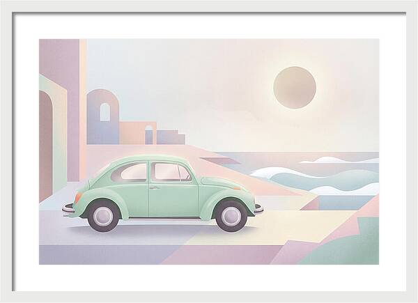 Classic Volkswagen Beetle By The Sea