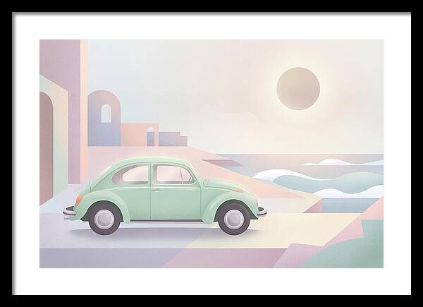 Classic Volkswagen Beetle By The Sea