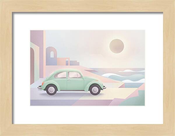 Classic Volkswagen Beetle By The Sea
