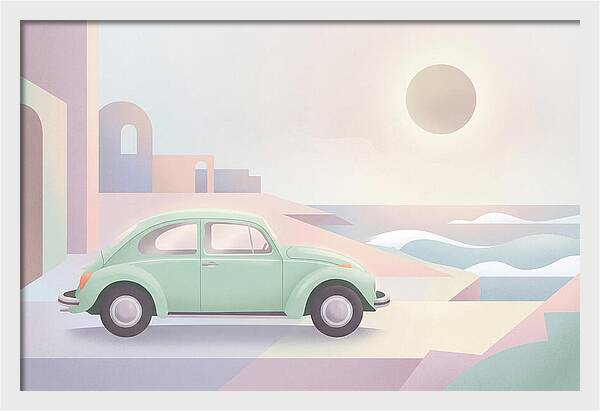 Classic Volkswagen Beetle By The Sea