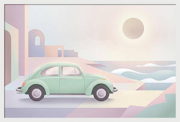Classic Volkswagen Beetle By The Sea