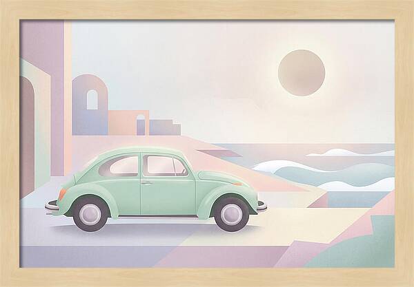 Classic Volkswagen Beetle By The Sea