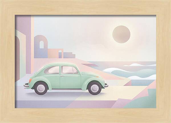 Classic Volkswagen Beetle By The Sea