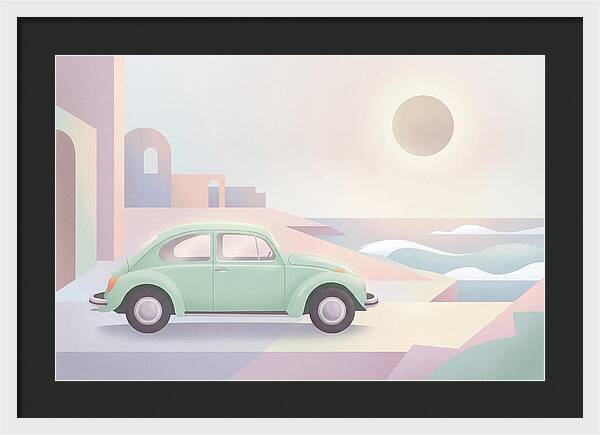 Classic Volkswagen Beetle By The Sea