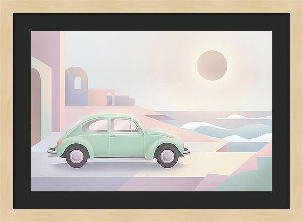 Classic Volkswagen Beetle By The Sea