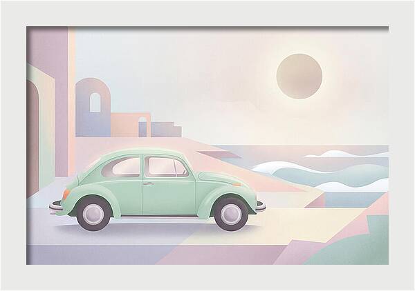 Classic Volkswagen Beetle By The Sea