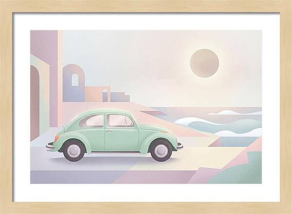 Classic Volkswagen Beetle By The Sea