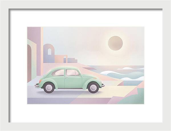 Classic Volkswagen Beetle By The Sea