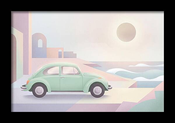 Classic Volkswagen Beetle By The Sea