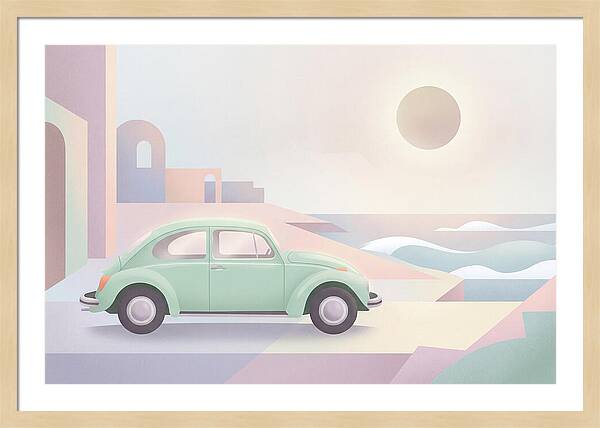 Classic Volkswagen Beetle By The Sea