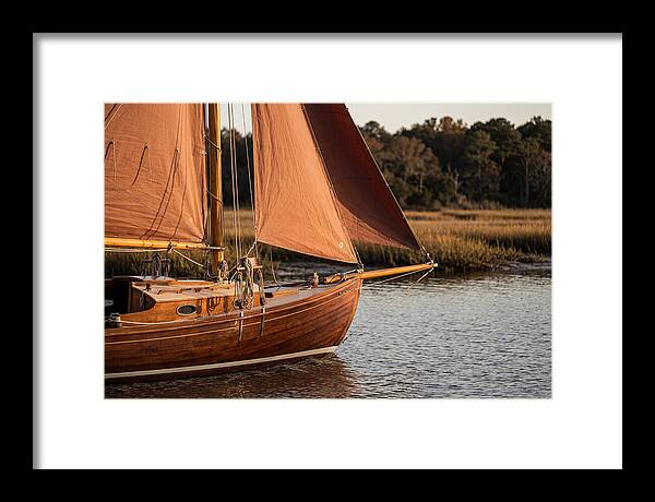 Classic Wooden Daysailer With Tanbark Sails