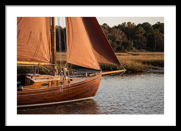 Classic Wooden Daysailer With Tanbark Sails