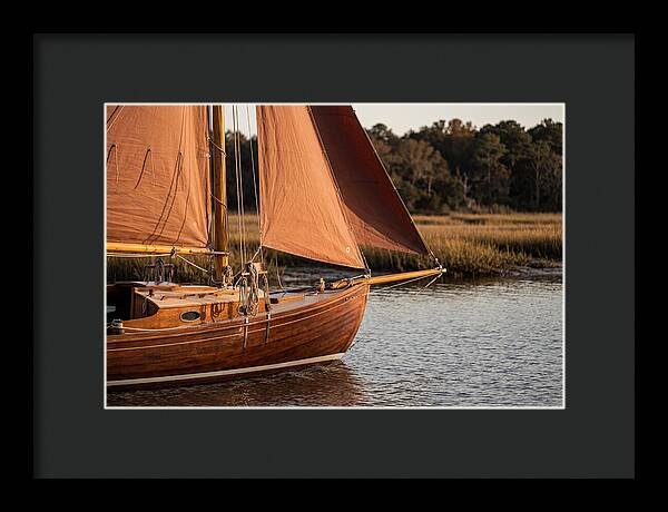 Classic Wooden Daysailer With Tanbark Sails