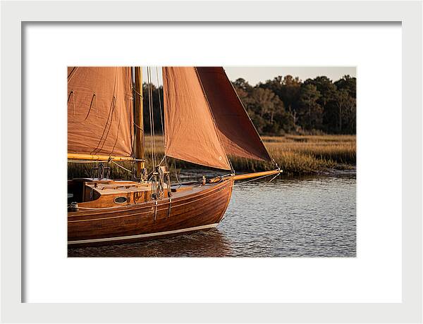 Classic Wooden Daysailer With Tanbark Sails