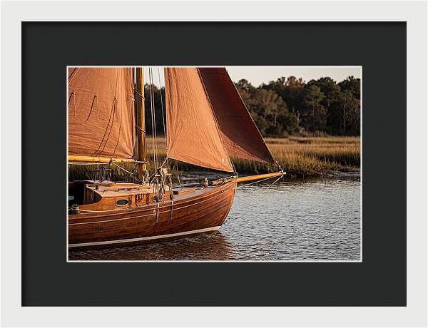 Classic Wooden Daysailer With Tanbark Sails