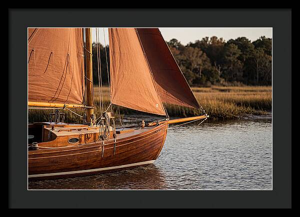 Classic Wooden Daysailer With Tanbark Sails