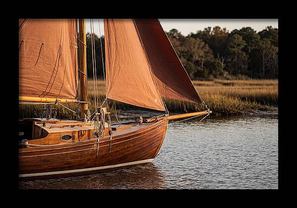 Classic Wooden Daysailer With Tanbark Sails