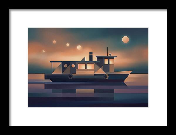 Classic Wooden Riverboat At Dusk