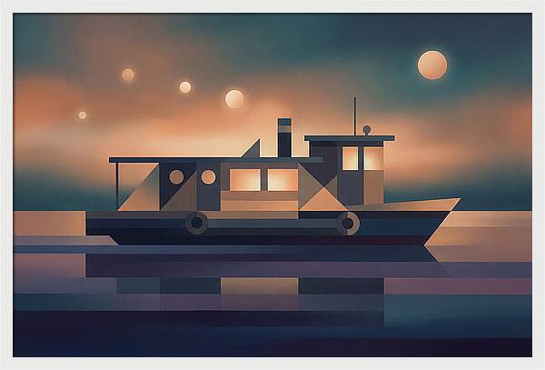 Classic Wooden Riverboat At Dusk