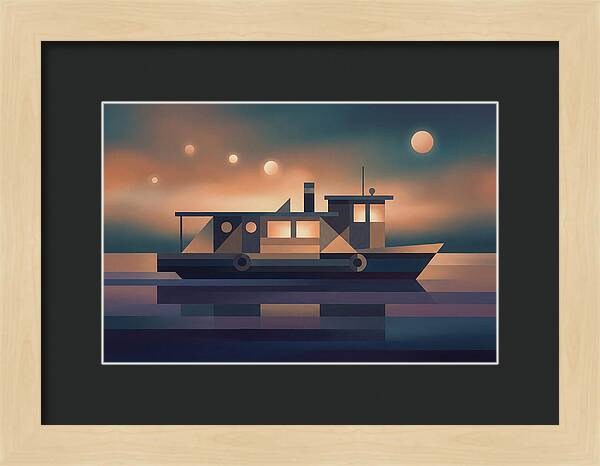 Classic Wooden Riverboat At Dusk