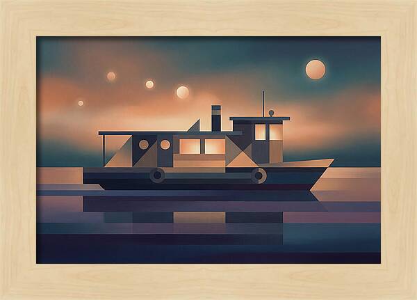 Classic Wooden Riverboat At Dusk