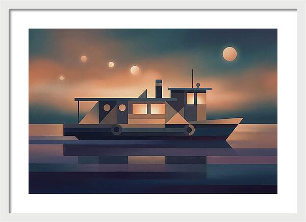 Classic Wooden Riverboat At Dusk