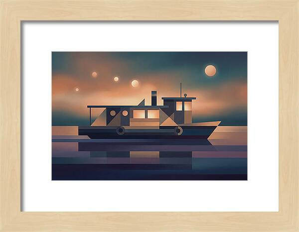 Classic Wooden Riverboat At Dusk