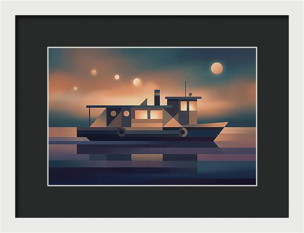 Classic Wooden Riverboat At Dusk
