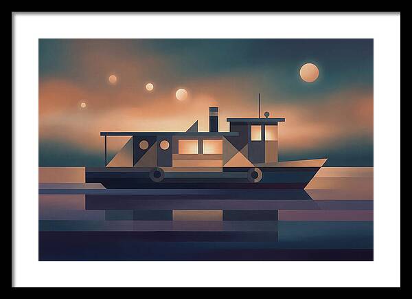 Classic Wooden Riverboat At Dusk