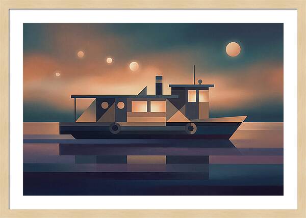 Classic Wooden Riverboat At Dusk