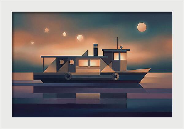 Classic Wooden Riverboat At Dusk