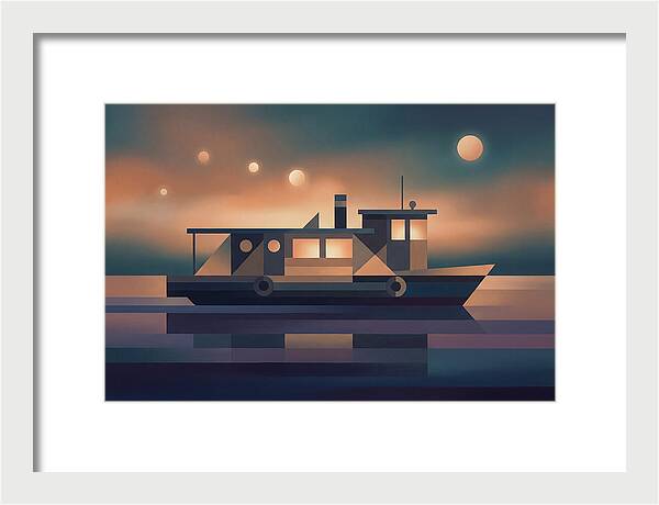 Classic Wooden Riverboat At Dusk