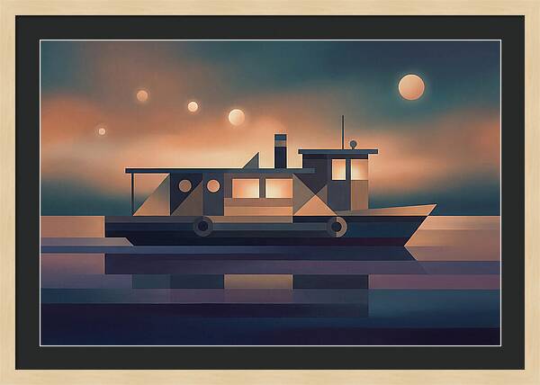 Classic Wooden Riverboat At Dusk