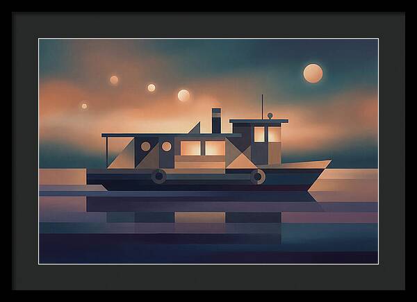 Classic Wooden Riverboat At Dusk