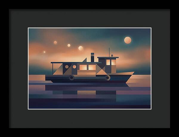 Classic Wooden Riverboat At Dusk