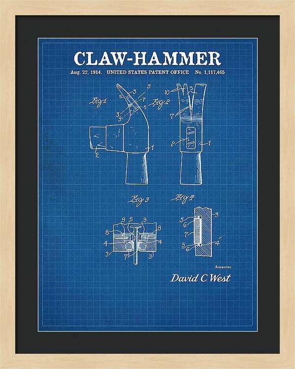 Claw Hammer Blueprint Patent Us1117465a