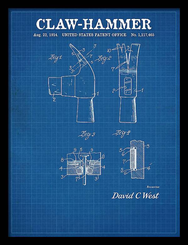 Claw Hammer Blueprint Patent Us1117465a