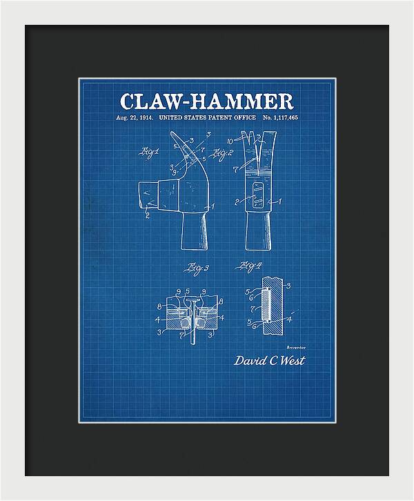 Claw Hammer Blueprint Patent Us1117465a