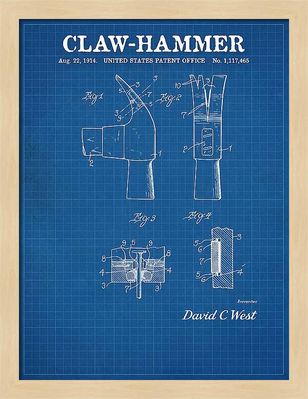Claw Hammer Blueprint Patent Us1117465a