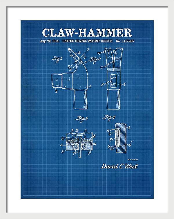 Claw Hammer Blueprint Patent Us1117465a