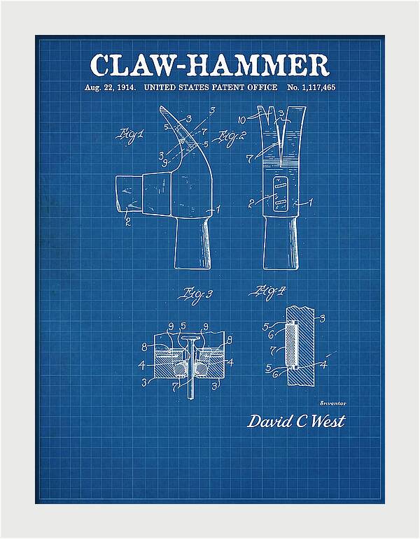 Claw Hammer Blueprint Patent Us1117465a