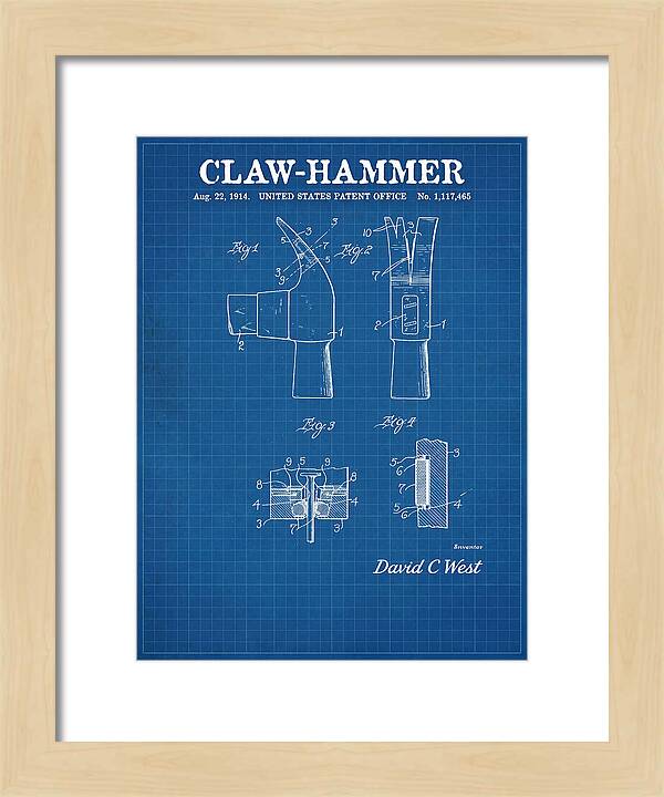 Claw Hammer Blueprint Patent Us1117465a