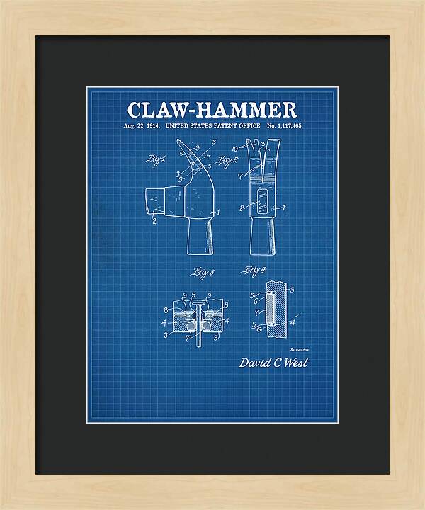 Claw Hammer Blueprint Patent Us1117465a