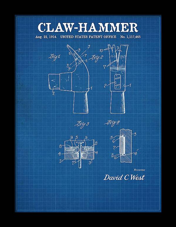 Claw Hammer Blueprint Patent Us1117465a