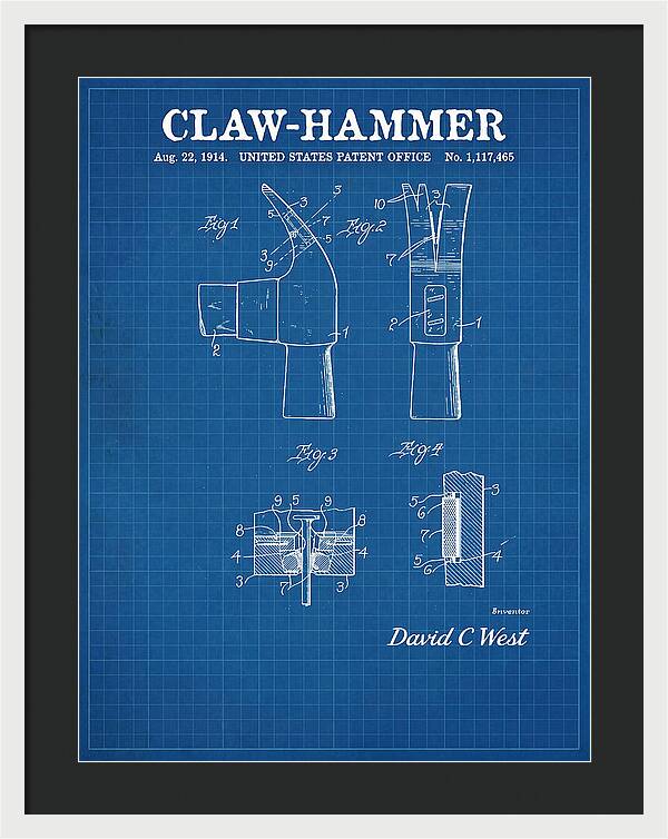 Claw Hammer Blueprint Patent Us1117465a
