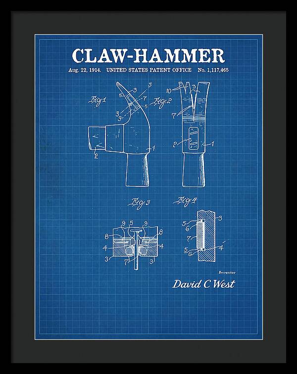 Claw Hammer Blueprint Patent Us1117465a