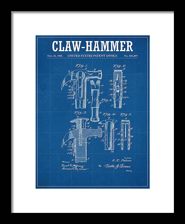 Claw Hammer Blueprint Patent Us856097a