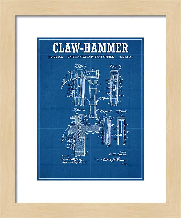 Claw Hammer Blueprint Patent Us856097a